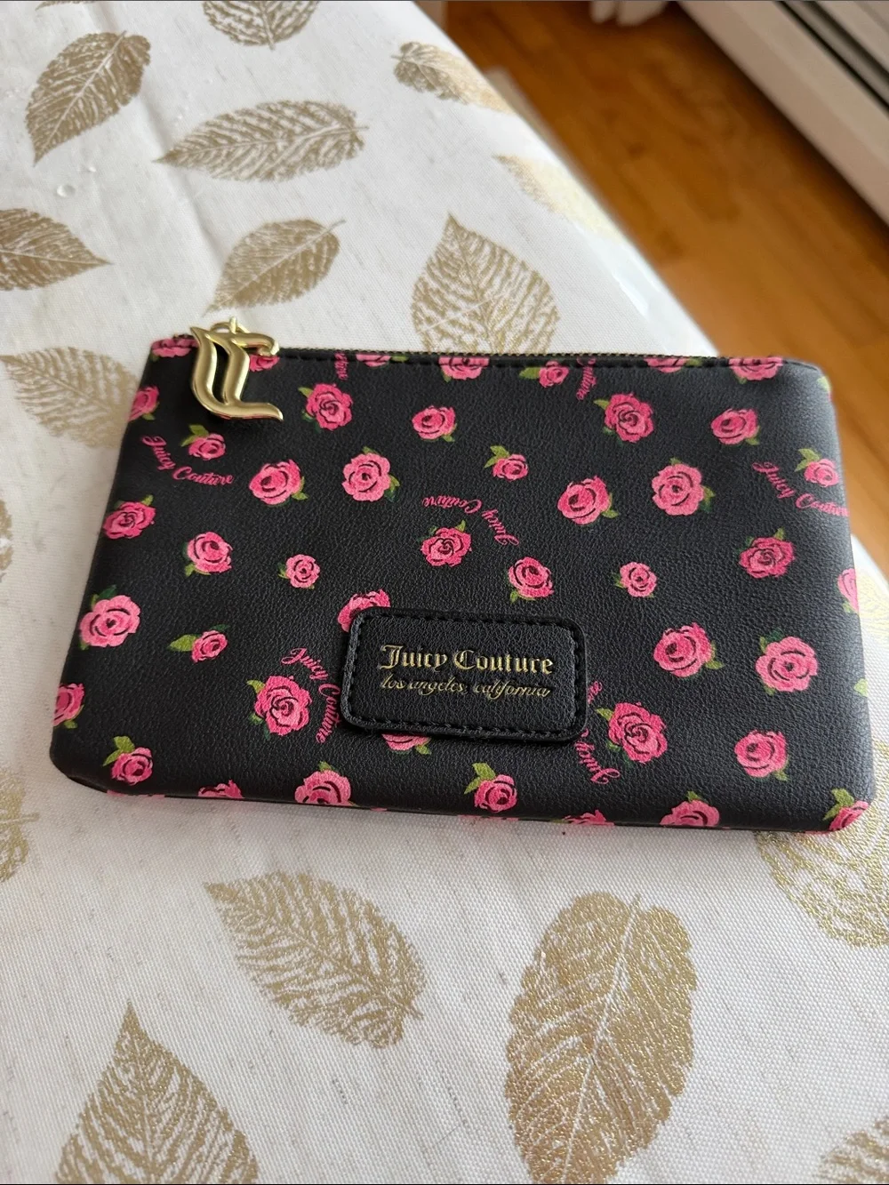 Juicy Couture Romantic Roses Black and floral Makeup Pouch